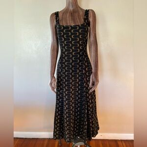 CHRISTIAN LACROIX  Linen Fit & Flare, A-line Retro Print Dress - NWT 6